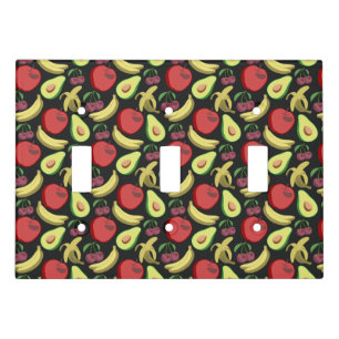Fruit seamless pattern colorful tropical fruit light switch cover