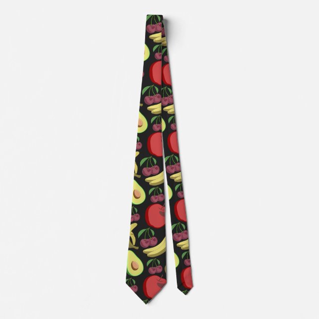 Fruit seamless pattern | colorful tropical fruit neck tie (Front)