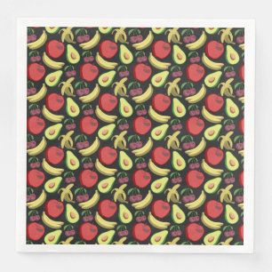 Fruit seamless pattern colorful tropical fruit paper dinner napkins