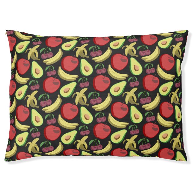 Fruit seamless pattern | colorful tropical fruit pet bed (Front)