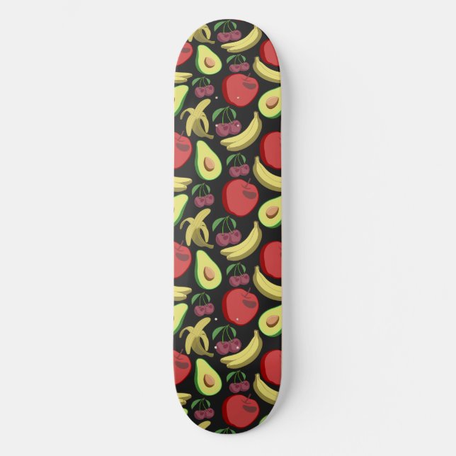 Fruit seamless pattern | colorful tropical fruit skateboard (Front)