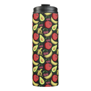 Fruit seamless pattern colorful tropical fruit thermal tumbler