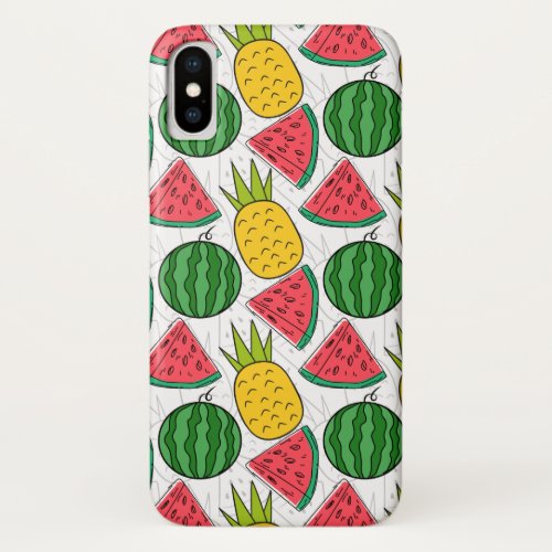Fruit seamless pattern  Fruit surface pattern 10 iPhone X Case