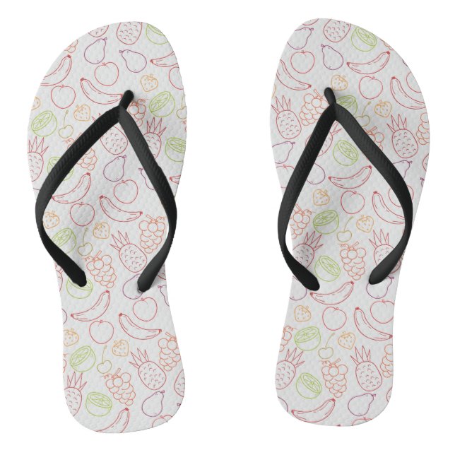 Fruit seamless pattern | Fruit surface pattern 12 Flip Flops (Footbed)