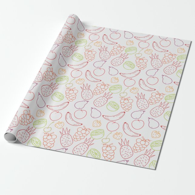 Fruit seamless pattern | Fruit surface pattern 12 Wrapping Paper (Unrolled)