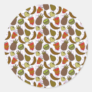 Fruit seamless pattern Fruit surface pattern 14 Classic Round Sticker