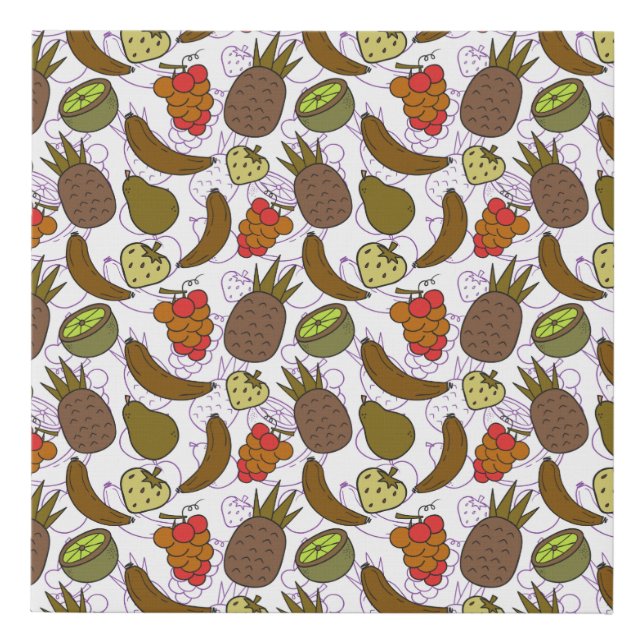 Fruit seamless pattern | Fruit surface pattern 14 Faux Canvas Print (Front)
