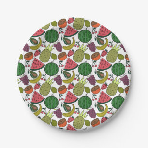 Fruit seamless pattern Fruit surface pattern 15 Paper Plates