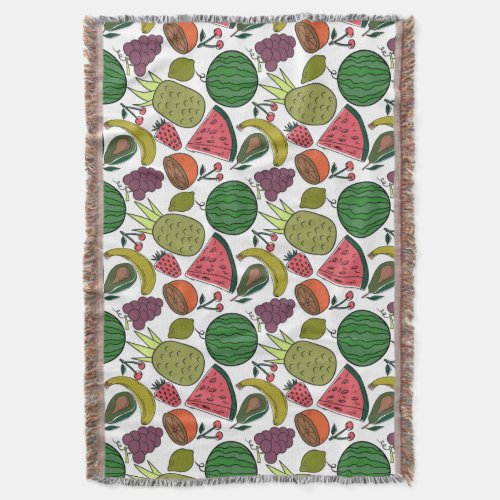 Fruit seamless pattern  Fruit surface pattern 15 Throw Blanket