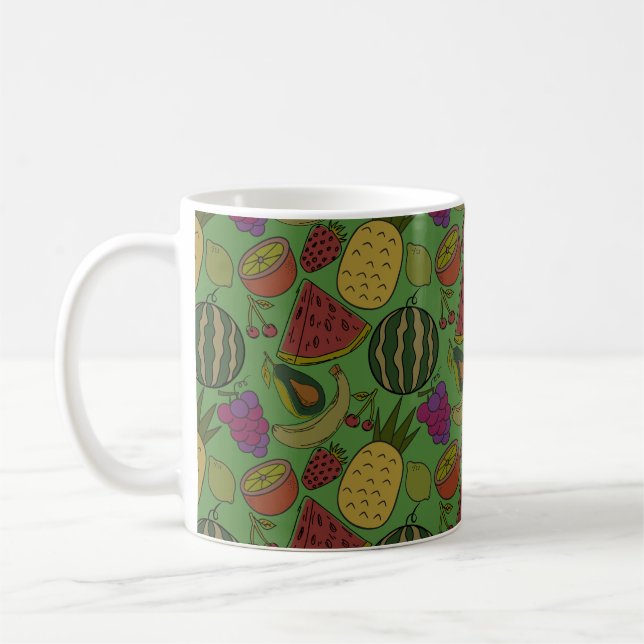 Fruit seamless pattern | Fruit surface pattern 19 Coffee Mug (Left)
