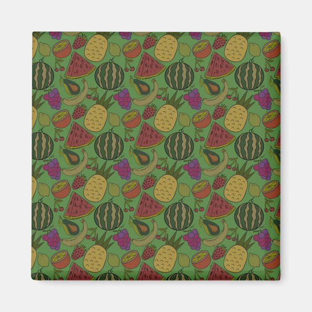 Fruit seamless pattern | Fruit surface pattern 19 Magnet (Front)