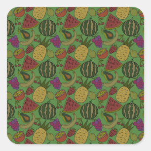 Fruit seamless pattern   Fruit surface pattern 19 Square Sticker