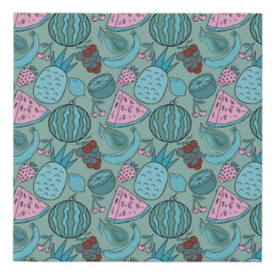 Fruit seamless pattern Fruit surface pattern 20 Faux Canvas Print