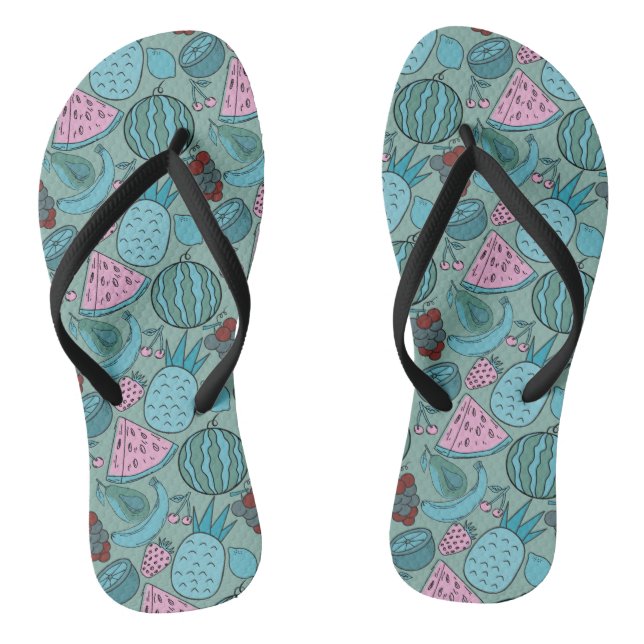 Fruit seamless pattern | Fruit surface pattern 20 Flip Flops (Footbed)