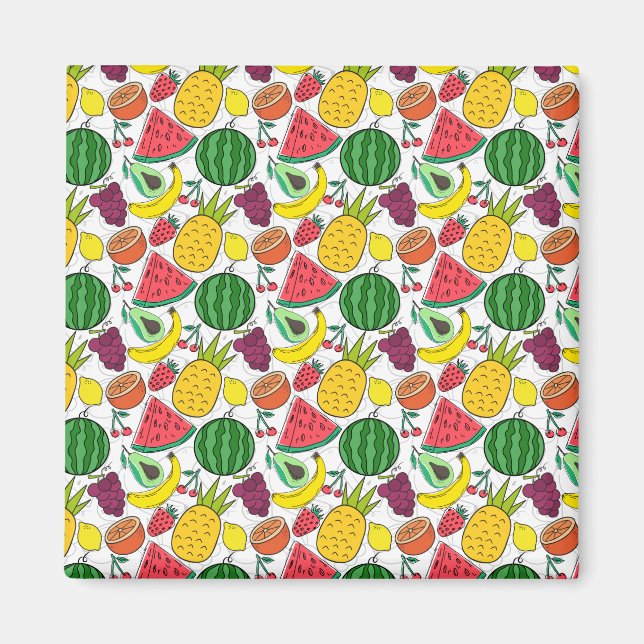 Fruit seamless pattern | Fruit surface pattern 22 Magnet (Front)