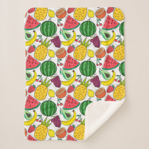 Fruit seamless pattern   Fruit surface pattern 22 Sherpa Blanket