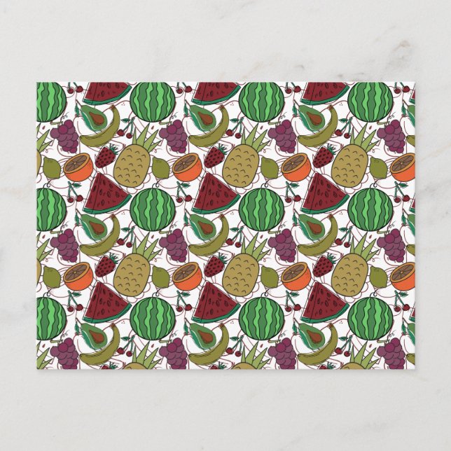 Fruit seamless pattern | Fruit surface pattern 25 Postcard (Front)