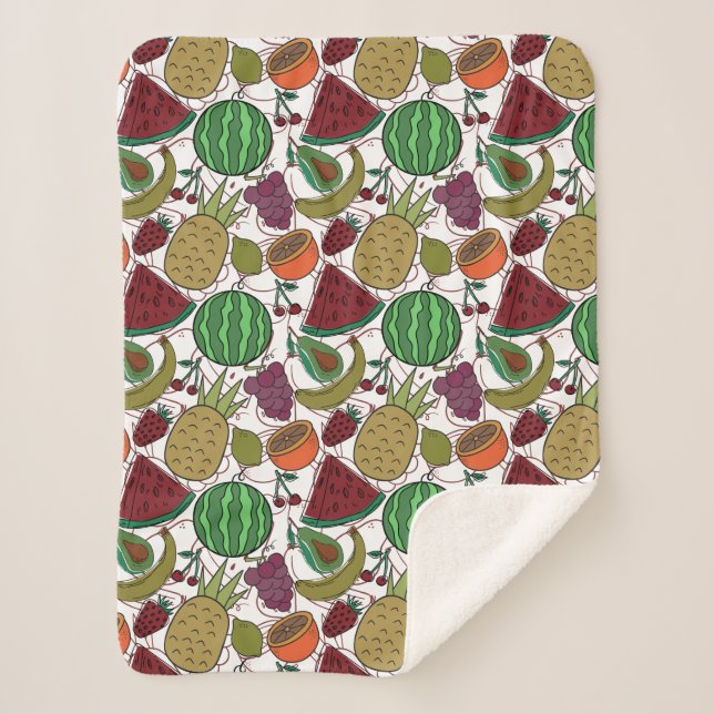 Fruit seamless pattern | Fruit surface pattern 25 Sherpa Blanket (Front)