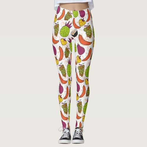 Fruit seamless pattern  Fruit surface pattern 34 Leggings