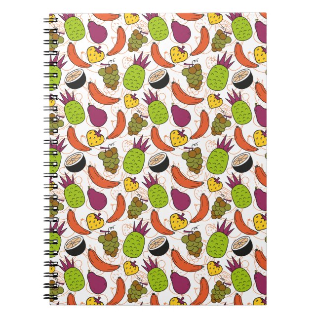 Fruit seamless pattern | Fruit surface pattern 34 Notebook (Front)