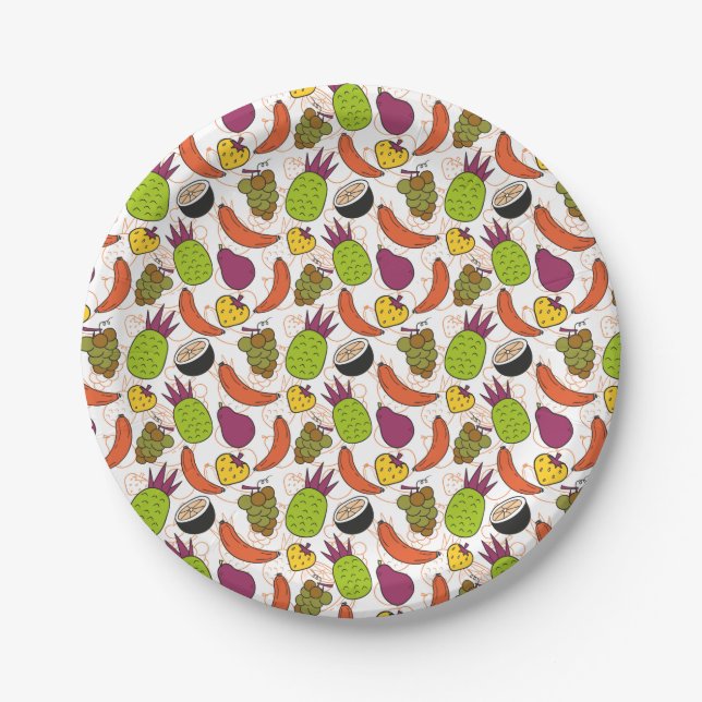 Fruit seamless pattern | Fruit surface pattern 34 Paper Plates (Front)