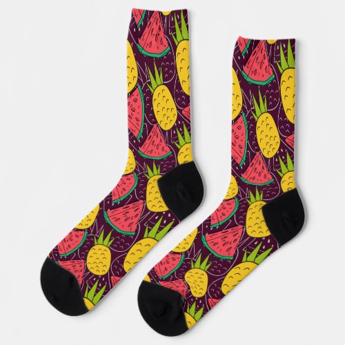 Fruit seamless pattern  Fruit surface pattern 36  Socks