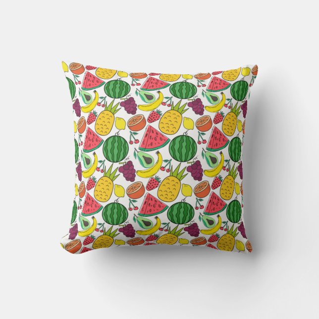 Fruit seamless pattern | Fruit surface pattern 37 Throw Pillow (Front)