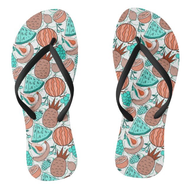 Fruit seamless pattern | Fruit surface pattern 39 Flip Flops (Footbed)