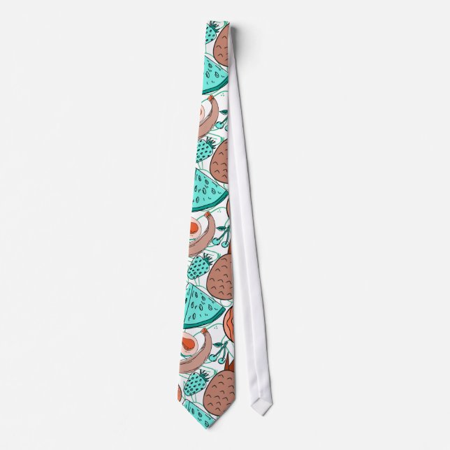 Fruit seamless pattern | Fruit surface pattern 39 Neck Tie (Front)