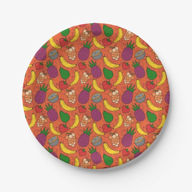Fruit seamless pattern | Fruit surface pattern 40 Paper Plates (Front)