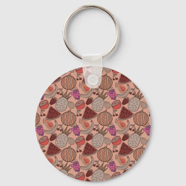 Fruit seamless pattern | Fruit surface pattern 45 Keychain (Front)