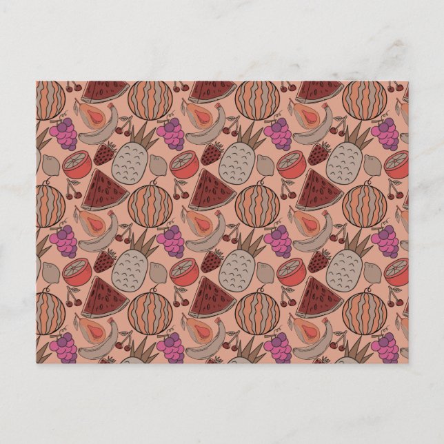Fruit seamless pattern | Fruit surface pattern 45 Postcard (Front)
