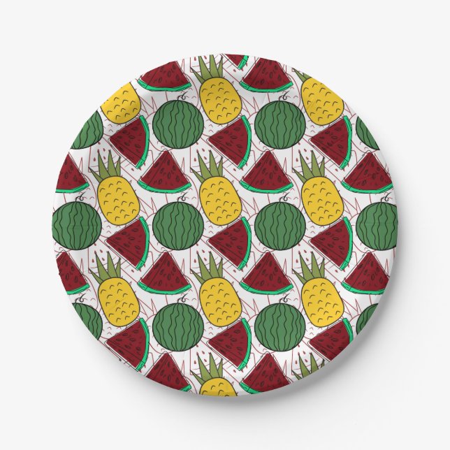 Fruit seamless pattern | Fruit surface pattern 46 Paper Plates (Front)