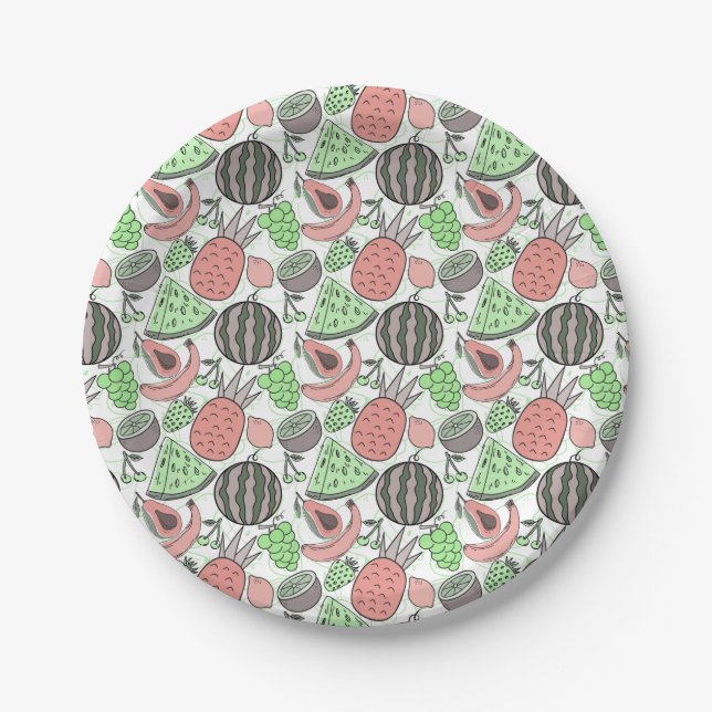Fruit seamless pattern | Fruit surface pattern 53 Paper Plates (Front)
