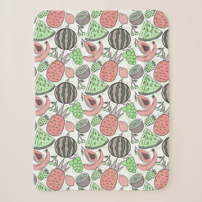 Fruit seamless pattern | Fruit surface pattern 53 Sherpa Blanket (Front)