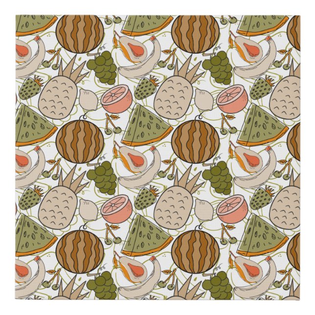 Fruit seamless pattern | Fruit surface pattern 54 Faux Canvas Print (Front)