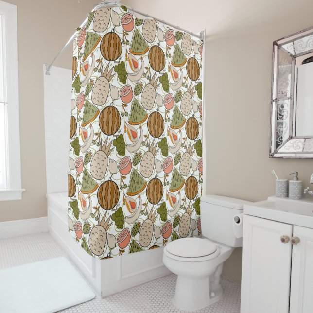 Fruit seamless pattern | Fruit surface pattern 54 Shower Curtain (In Situ)