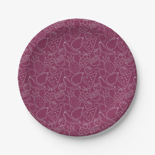 Fruit seamless pattern Fruit surface pattern 5 Paper Plates