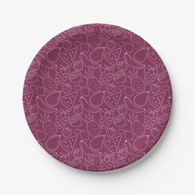 Fruit seamless pattern | Fruit surface pattern 5 Paper Plates (Front)