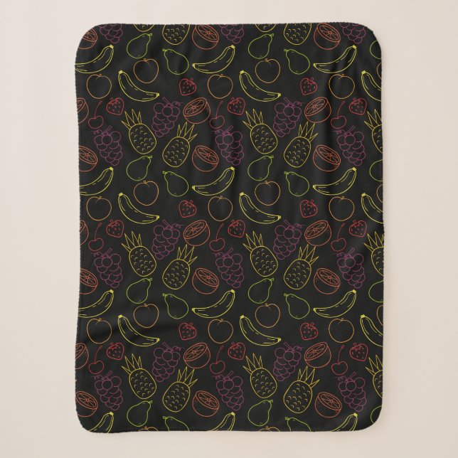 Fruit seamless pattern | Fruit surface pattern 6 Sherpa Blanket (Front)