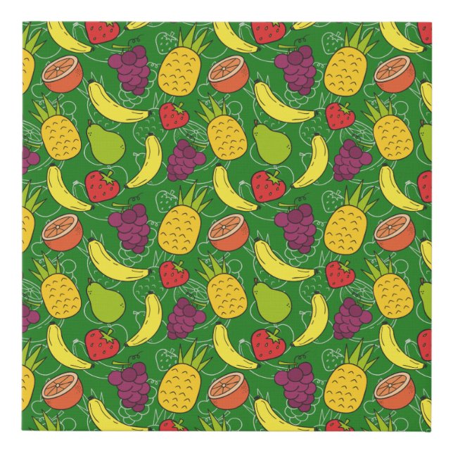 Fruit seamless pattern | Fruit surface pattern 7 Faux Canvas Print (Front)