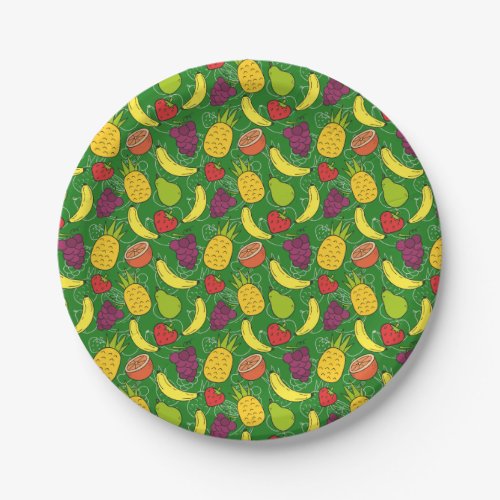 Fruit seamless pattern  Fruit surface pattern 7 Paper Plates