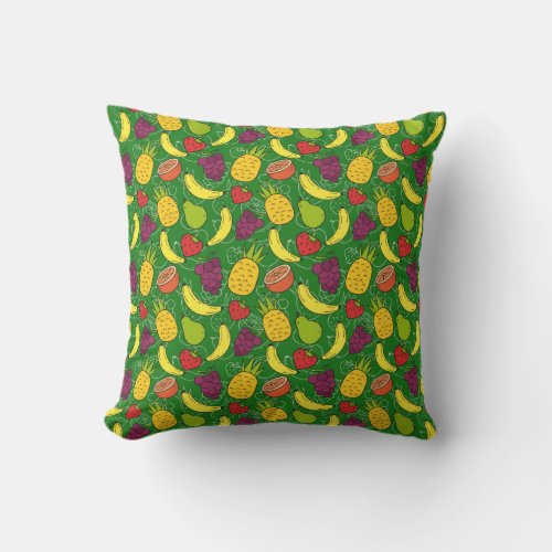 Fruit seamless pattern  Fruit surface pattern 7 Throw Pillow