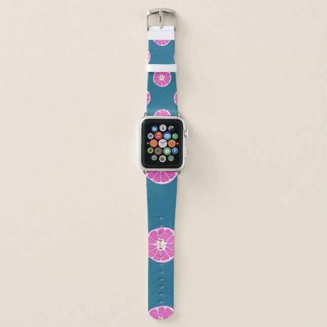 Fruit seamless pattern with orange. abstract,art,b apple watch band (Front)