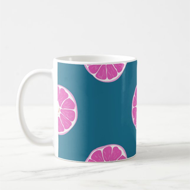 Fruit seamless pattern with orange. abstract,art,b coffee mug (Left)