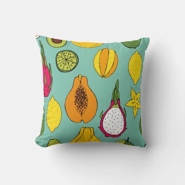 Fruit. Seamless vintage pattern Throw Pillow (Front)