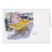 Fruit Seller in Old Havana, Cuba note card (Front Horizontal)