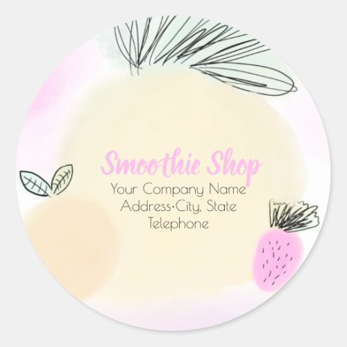 Fruit Shop Smoothie Beverage Business Label