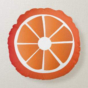 Fruit slice orange round pillow
