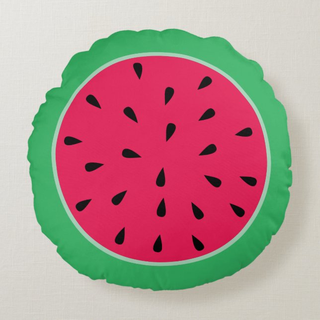 Fruit slice watermelon round pillow (Front)